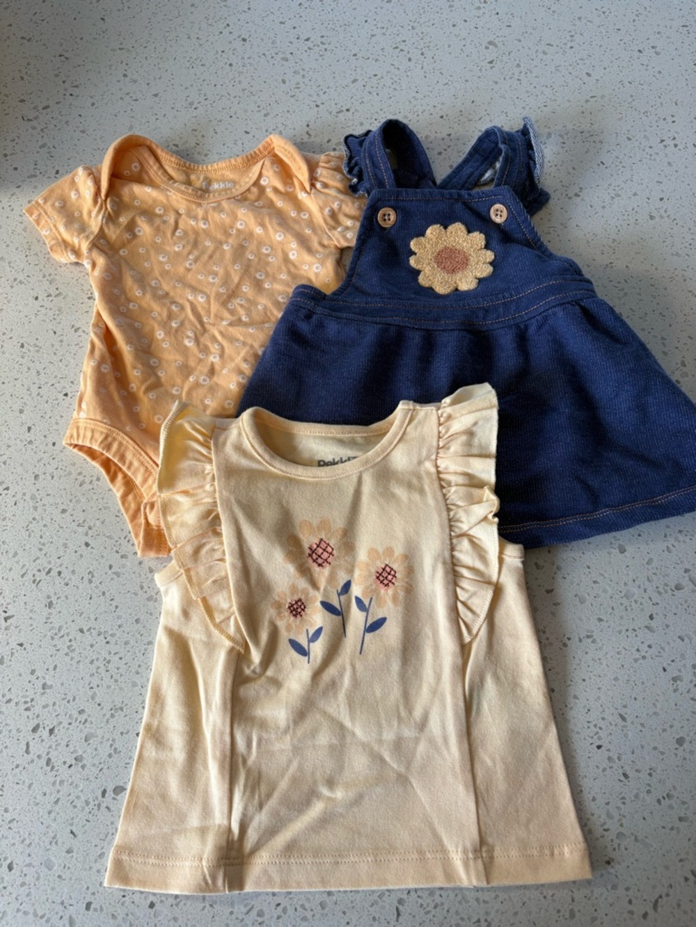 Pekkle 3 Piece Sunflower Outfit Set - 3 Months
